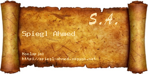 Spiegl Ahmed névjegykártya